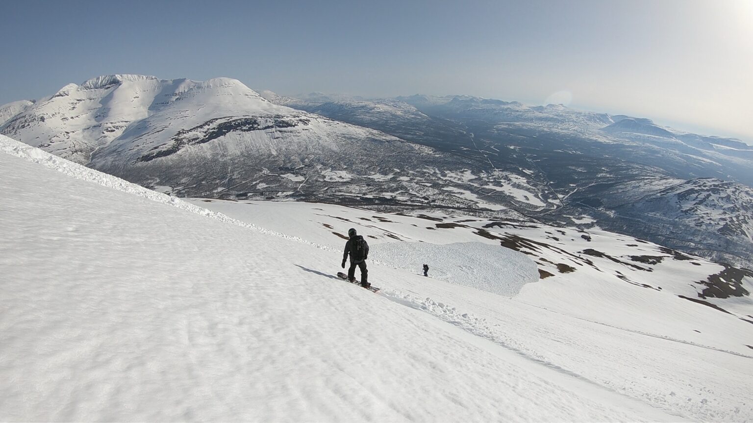 Looking at the avalanche debris