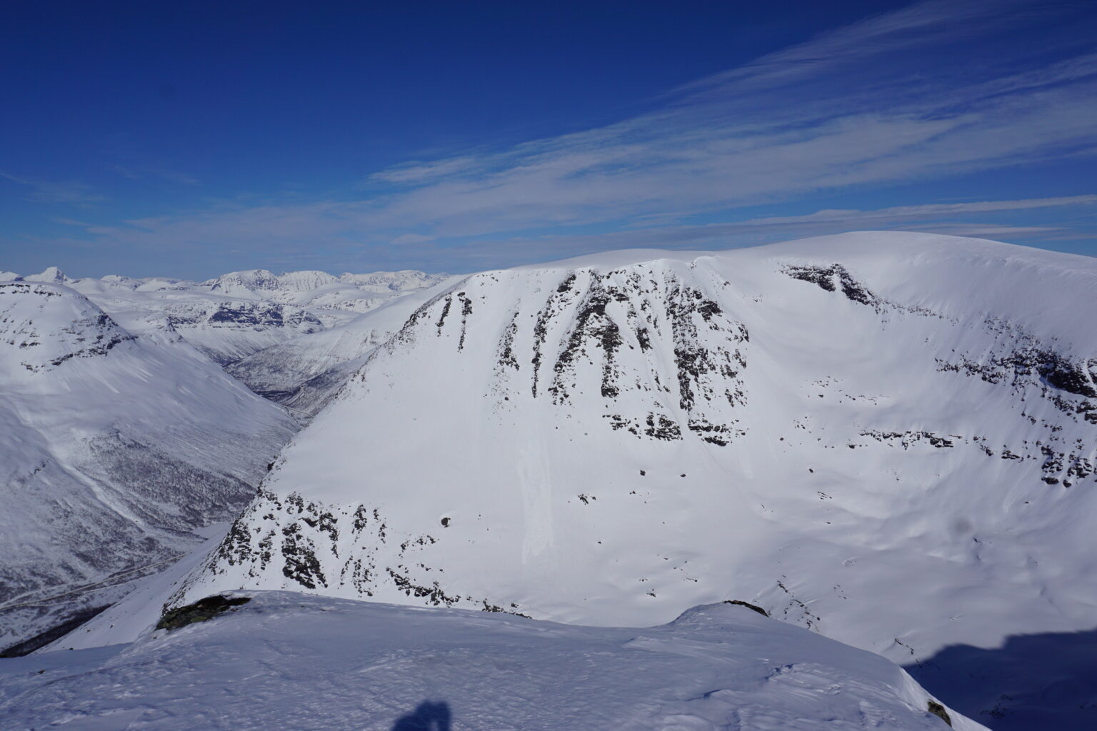 Looking at the Kitchen Chute from the summit of the Morning Mission