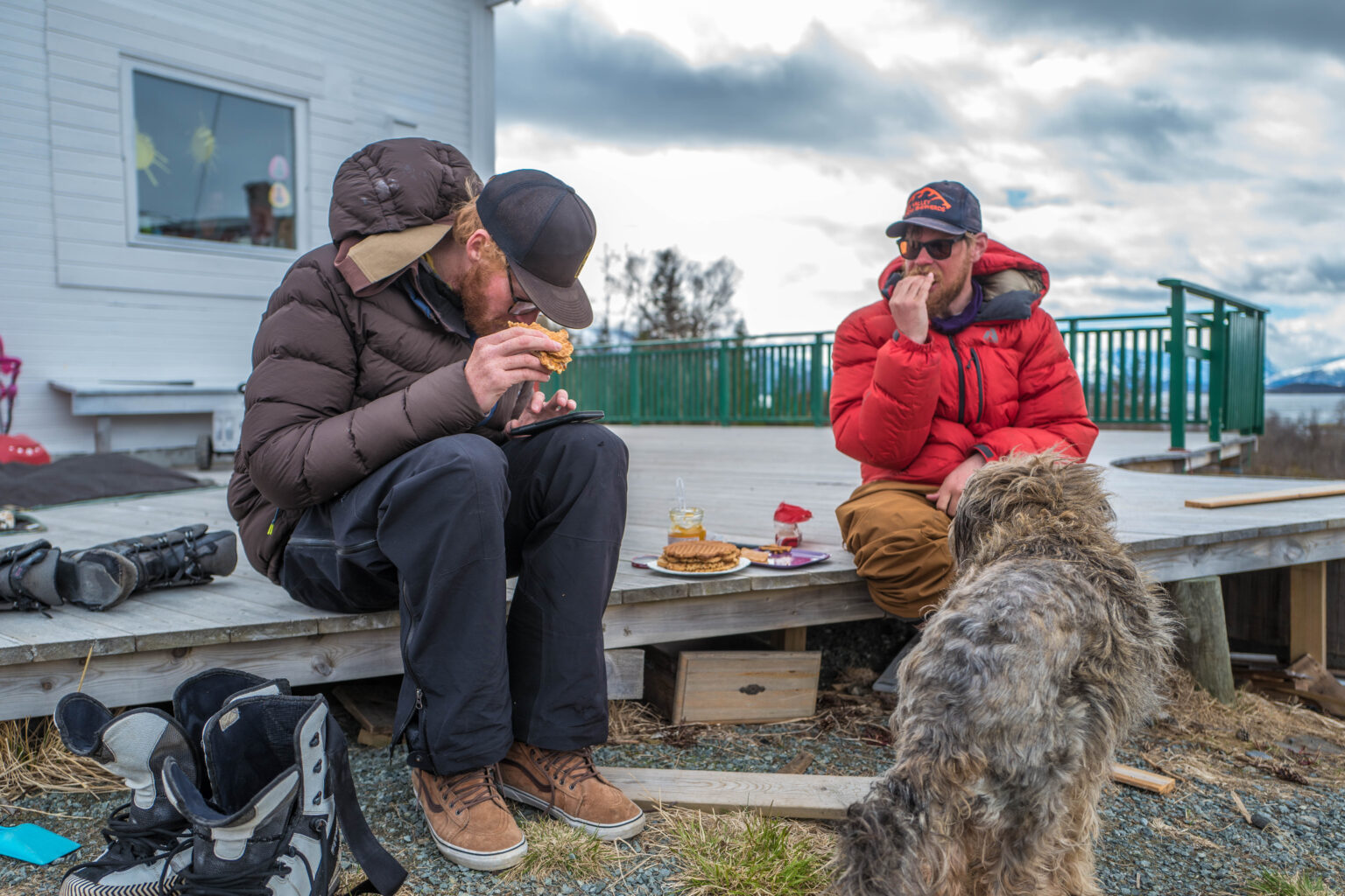 Eating as much food as possible before heading out on the Northern Loop of the Lyngen Alps