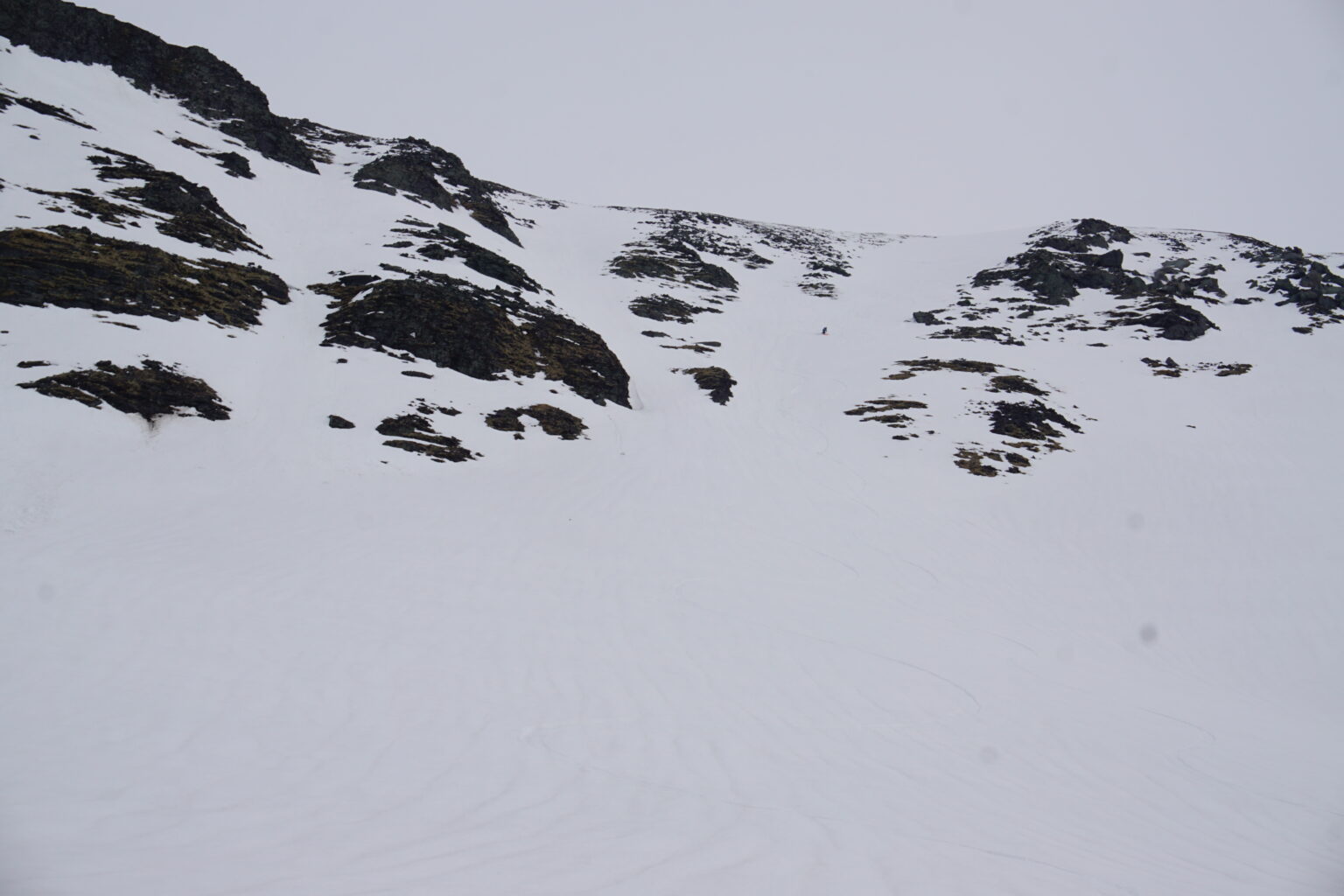 Looking back up the chute