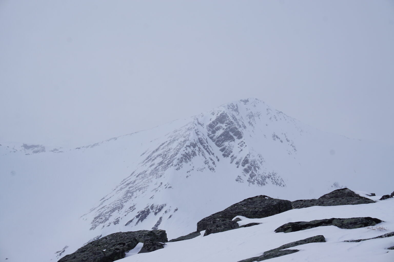 A stormy day in the Tamokdalen Backcountry