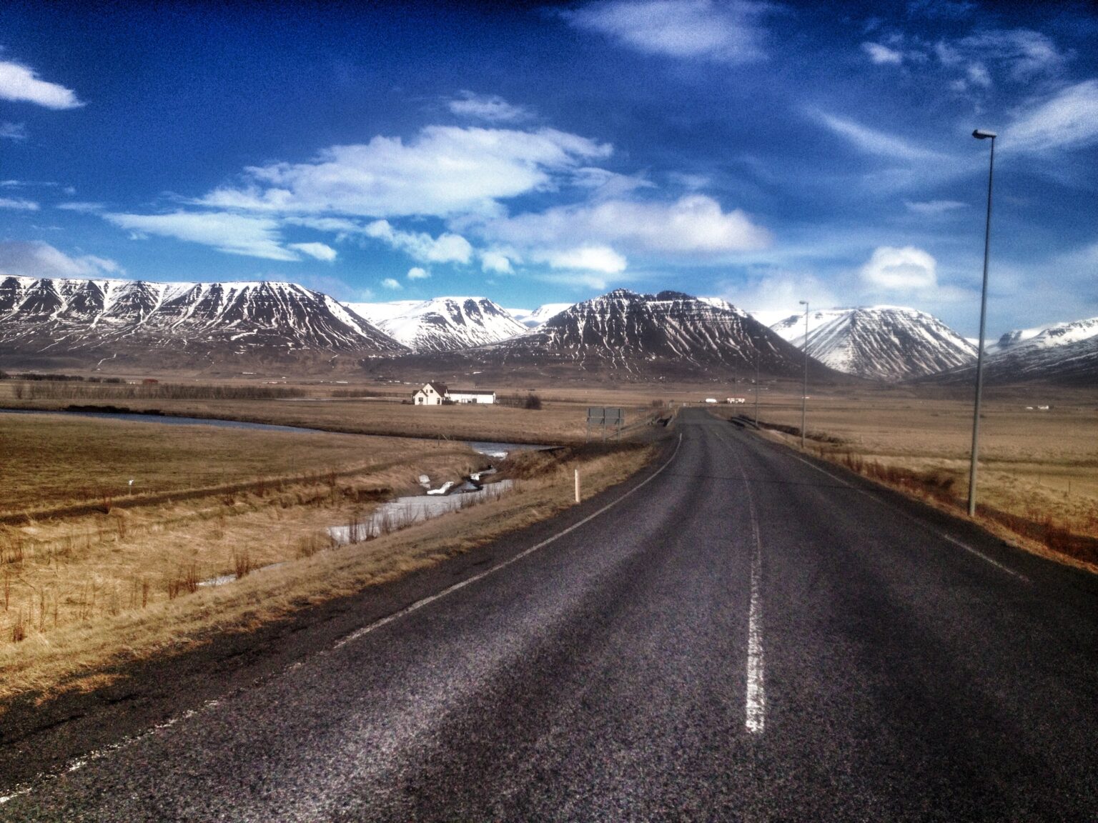 Driving to the Northern section of Iceland
