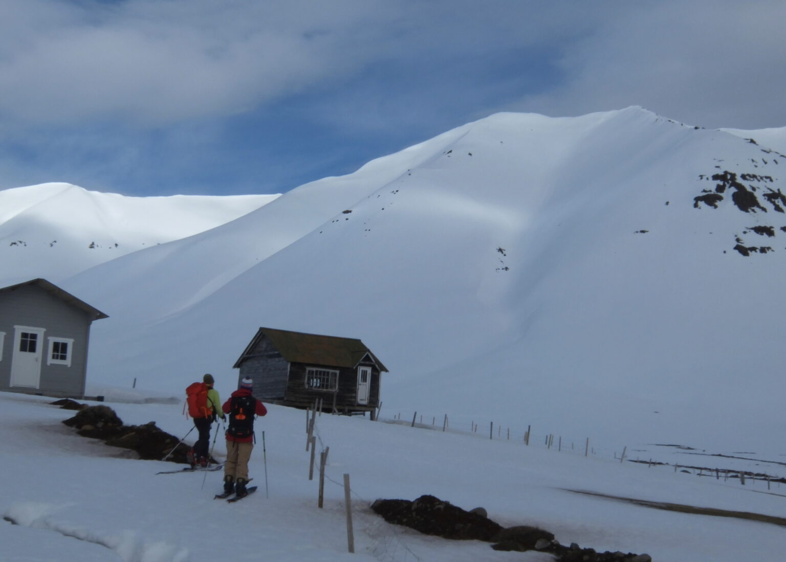 Ski touring up the Southeast bowl of Arnfinnsfjall