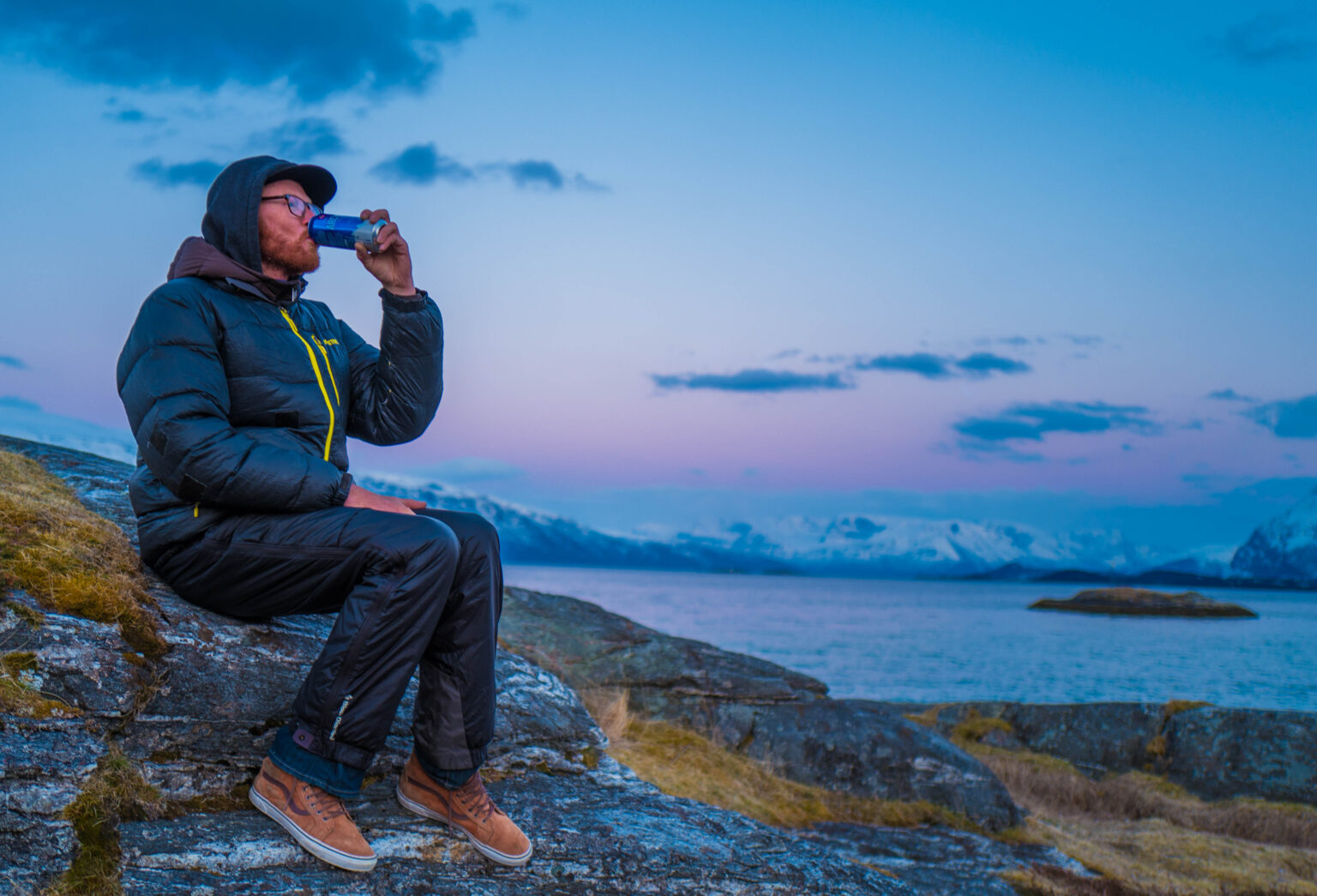 Enjoying a beautiful sunset in the Lyngen Alps