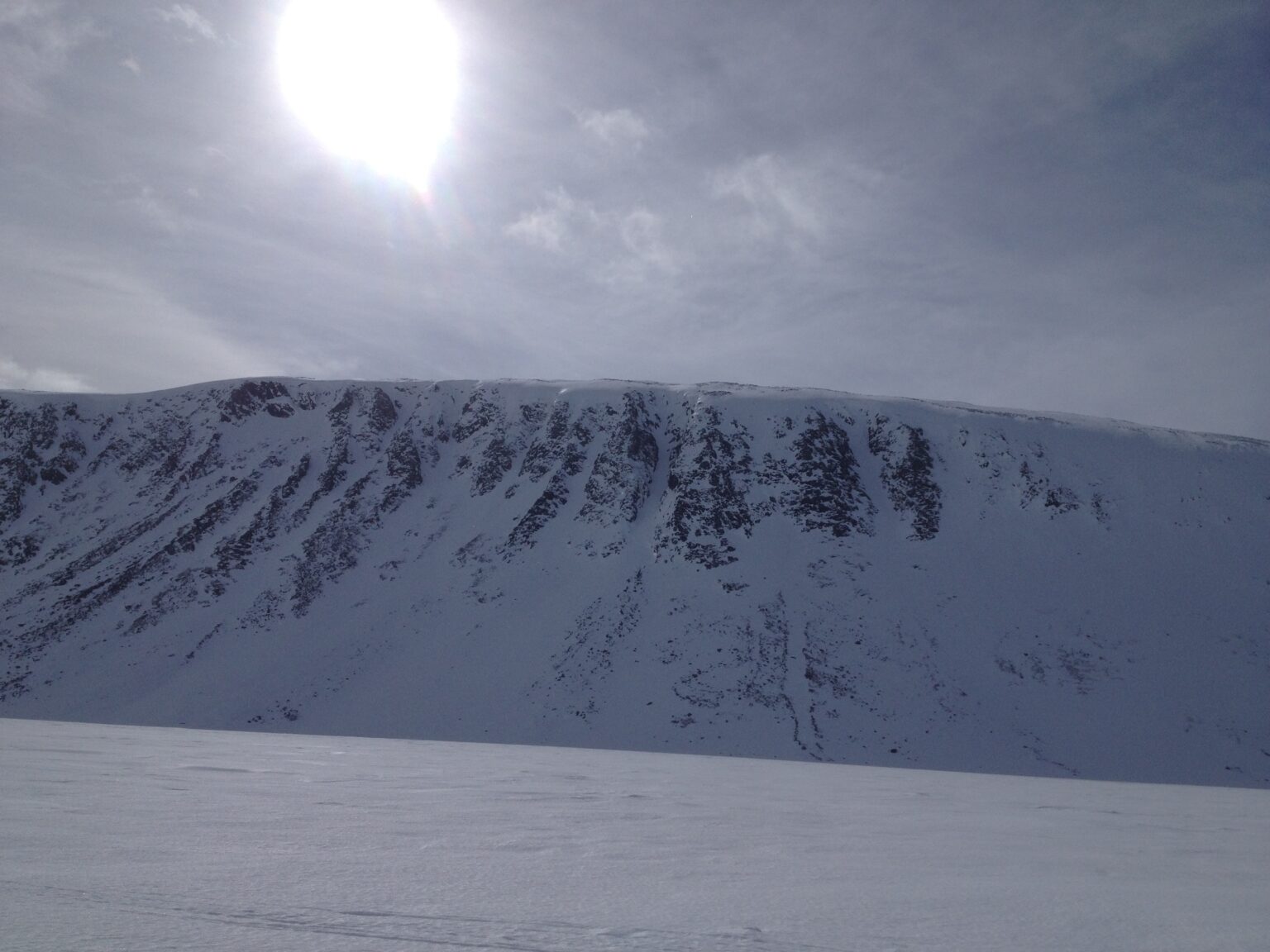 Looking at some steep north chutes near Kilpisjarvi