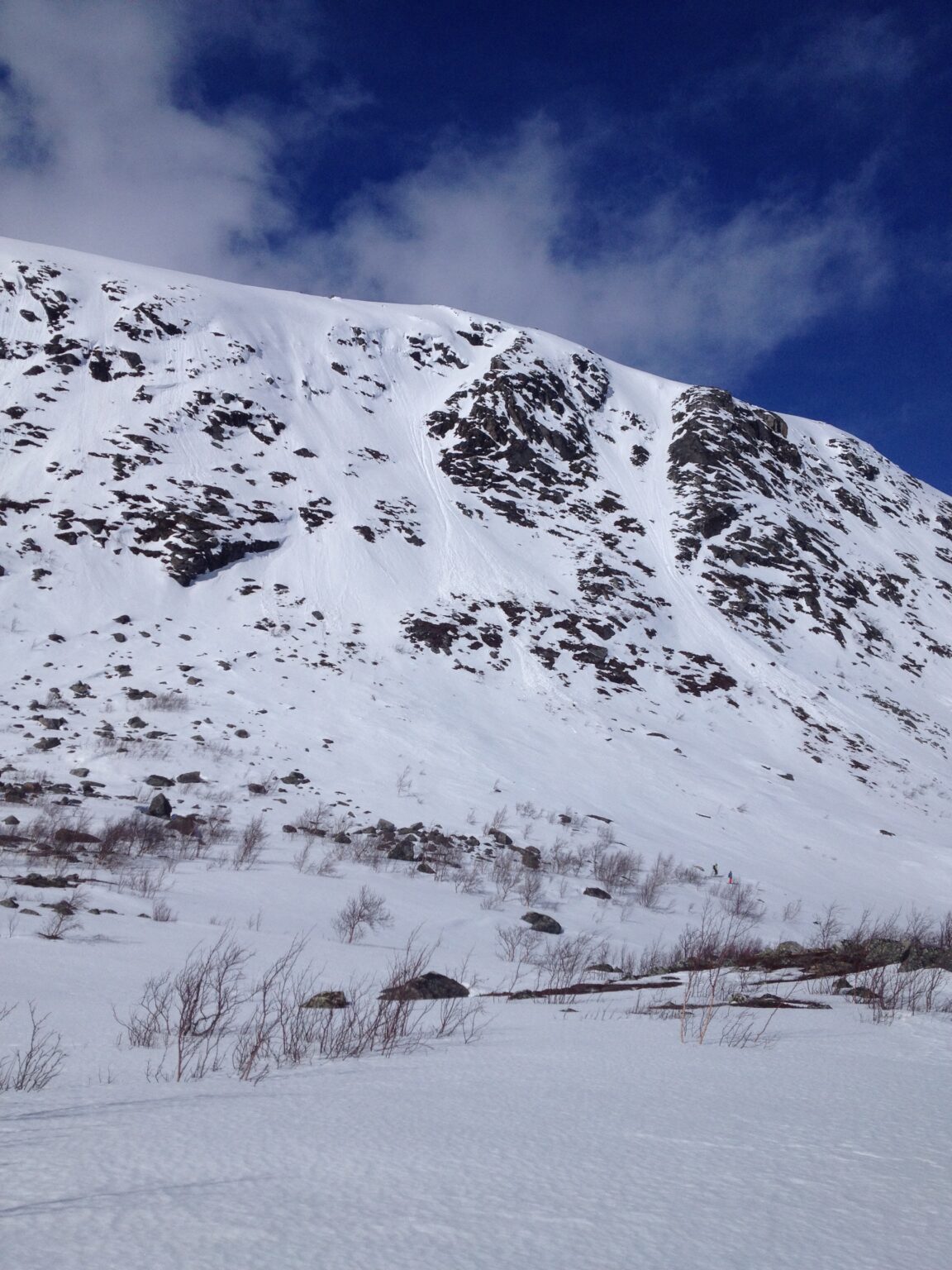 Looking at the South slopes of Jollanoaivi near Kilpisjarvi in Finland