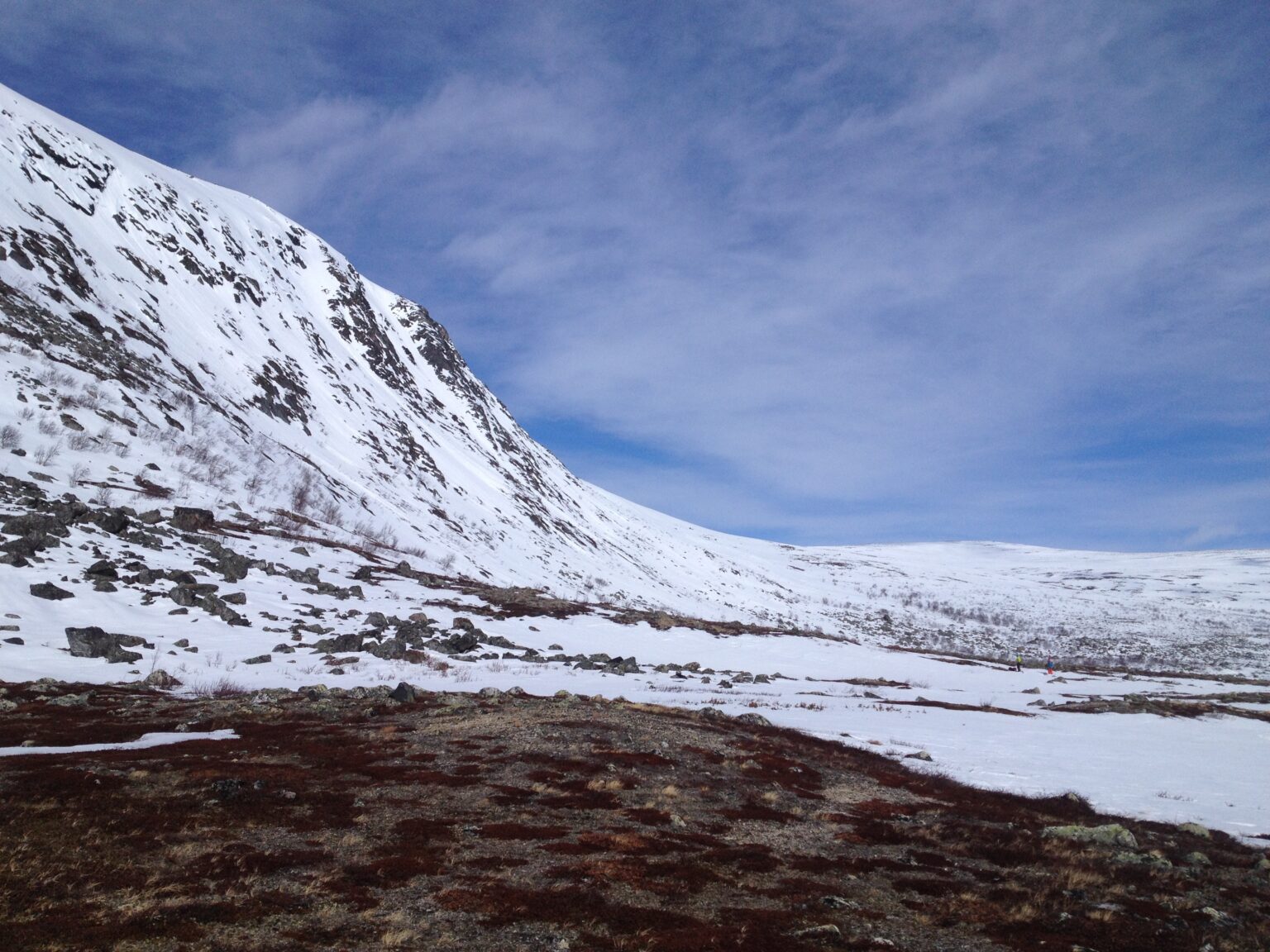 Heading back after skiing Jollanoaivi in Finnish Lapland