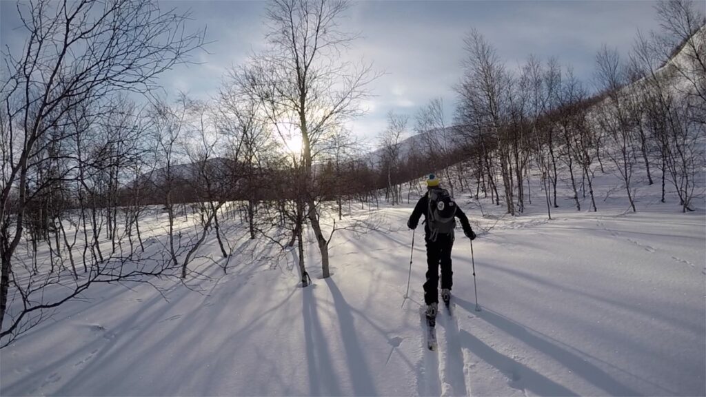 Starting our ski tour outside of Kirovsk