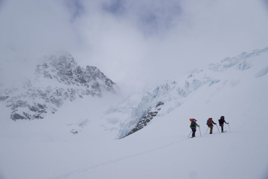 Wrapping around the lower glacier