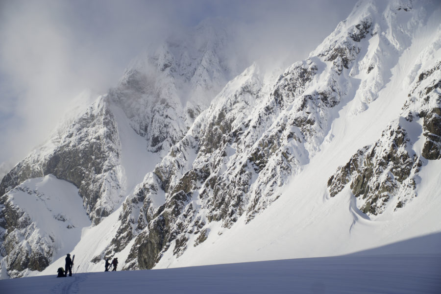 Preparing for our last ski run of the day