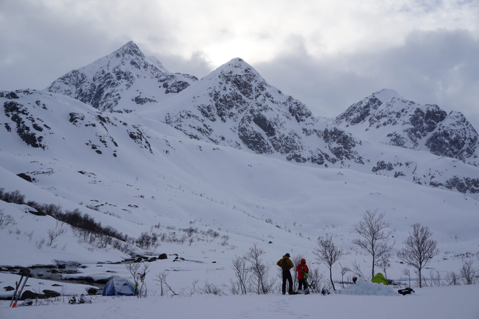 Enjoying another camping spot on the Lyngen Alps Traverse