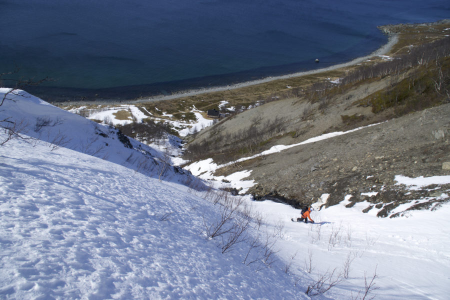 Riding into the Northwest gully