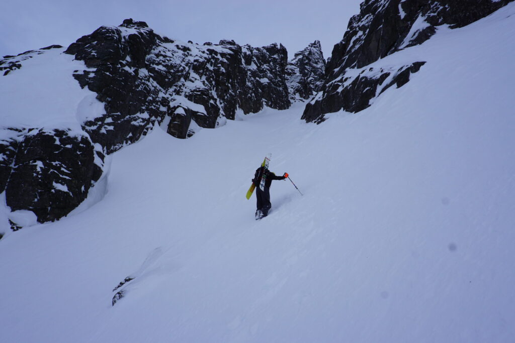 traversing into the main chute