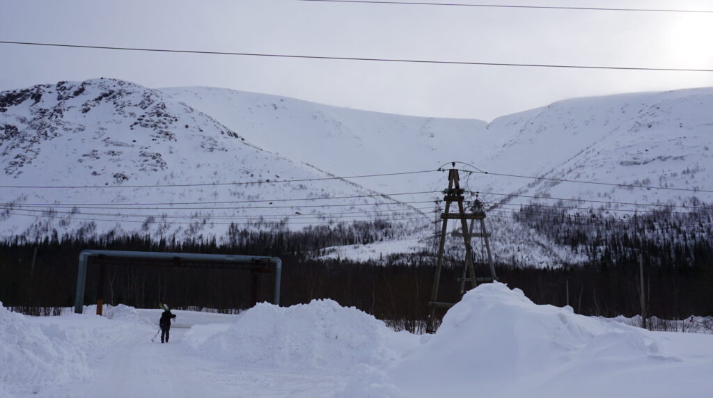 Looking at the north slopes of Mount Aikuaivenchorr in the Khibiny Mountain of Russia